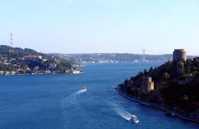 Rumeli Fortress overlooks the Bosphorus, offering panoramic views of both the European and Asian sides of Istanbul.